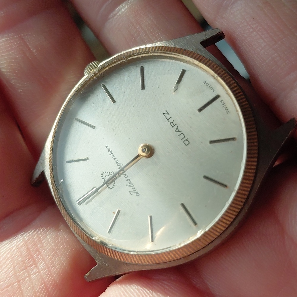 Jules Jurgensen Gold Men’s 377 Champaign Dial  Swiss Made Wristwatch